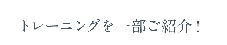 トレーニングを一部ご紹介！